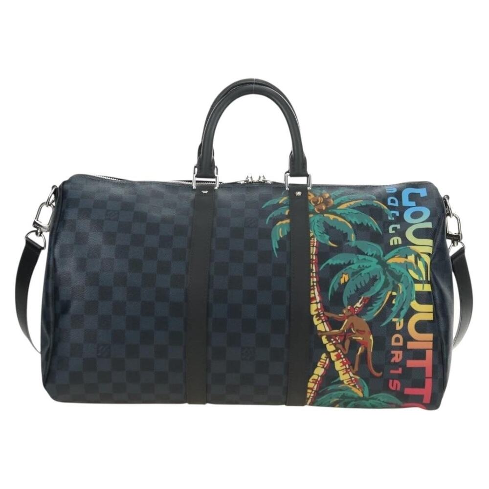 Louis Vuitton Damier Cobalt Keepall Bandouliere 45 Boston Bag Blue